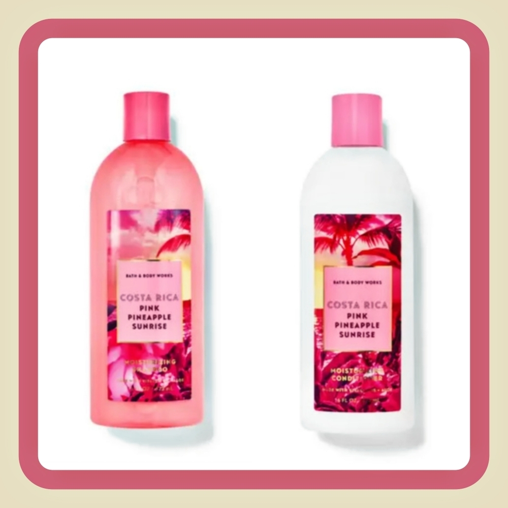 PINK PINEAPPLE SUNRISE SHAMPOO & CONDITIONER BY BATH AND BODY WORKS